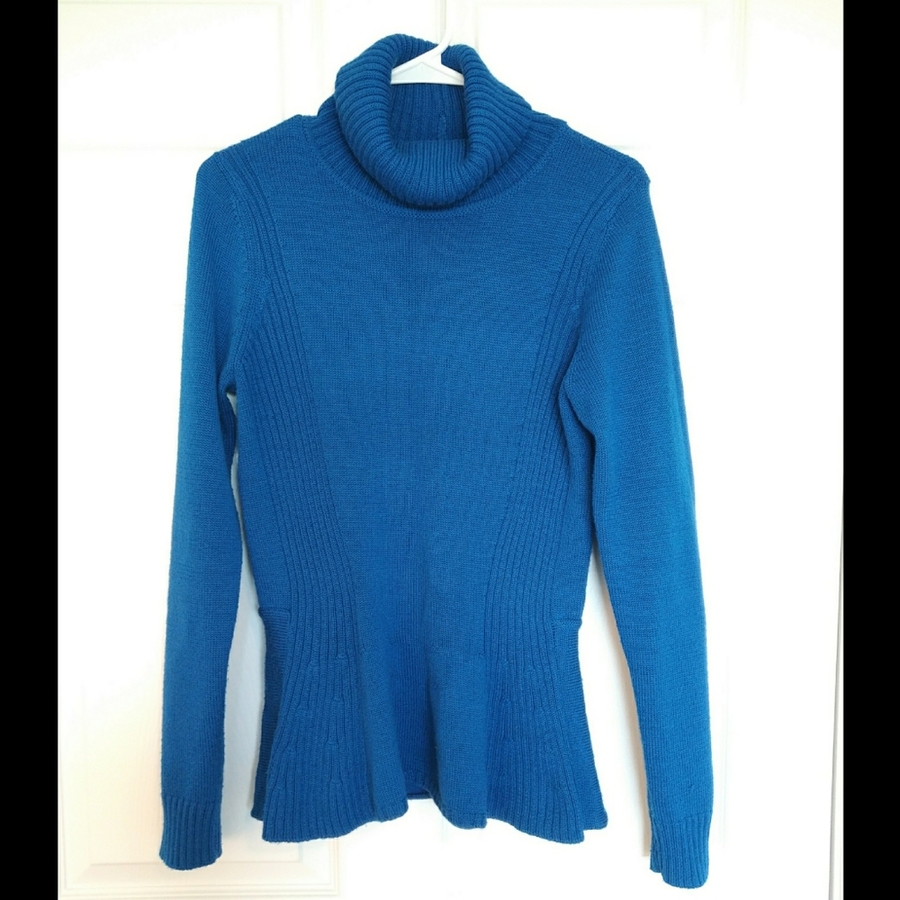 Peplum Turtleneck Colbalt Blue